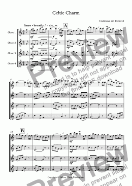 page one of Celtic Charm for four oboes