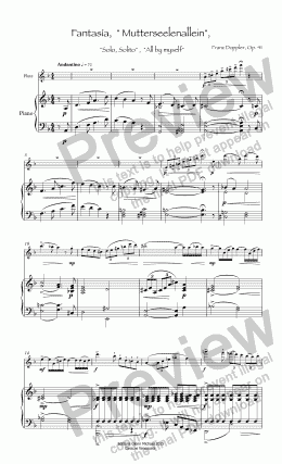 page one of Doppler  " Mutterseelenallein",  "Solo, Solito" ,  "All by myself"