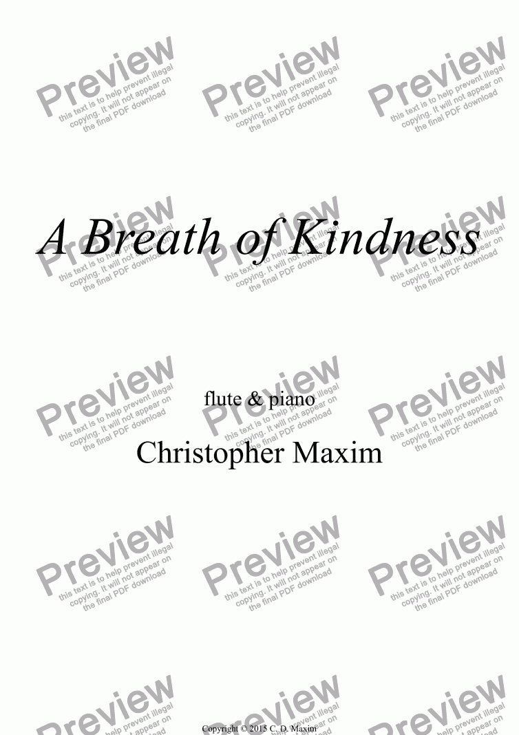 page one of A Breath of Kindness (Flute & Piano)