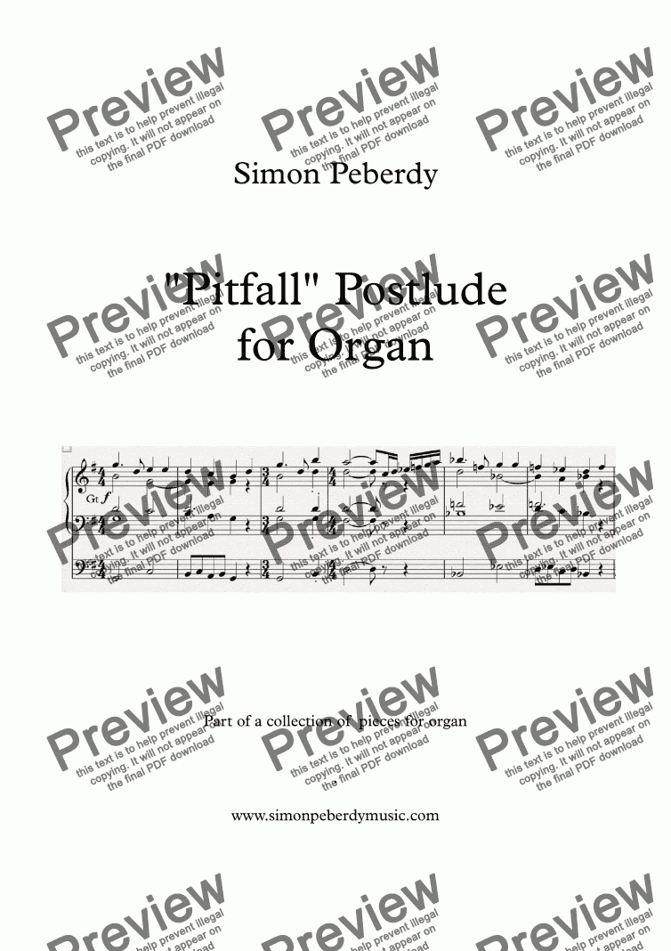 page one of Organ Pitfall Postlude