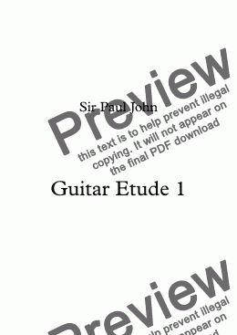 page one of Guitar Etude 1