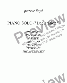 page one of PIANO SOLO 2014 ("Declaration")