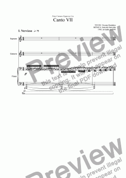 page one of Canto VII, para soprano, guitarra y piano