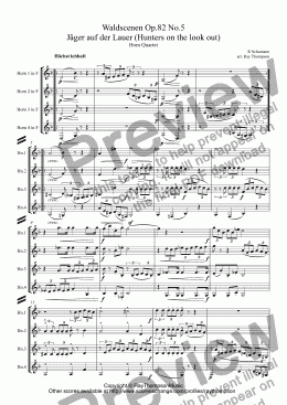 page one of Schumann: Waldscenen Op.82 No.2 Jäger auf der Lauer (Hunters on the look out)