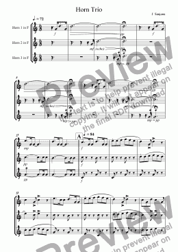 page one of Horn Trio