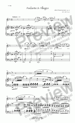 page one of Demmersseman Andante & Allegro for flute & pno