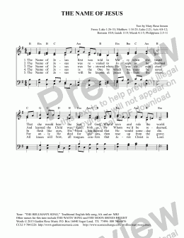 page one of The Name of Jesus (THE BELLMAN’S SONG) SATB Hymn 