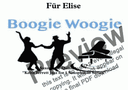page one of Für Elise Boogie Woogie for Saxophone Quintet (Jazz for 5 Saxophones Series)