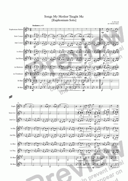 page one of Songs My Mother Taught Me [Euphonium Solo]