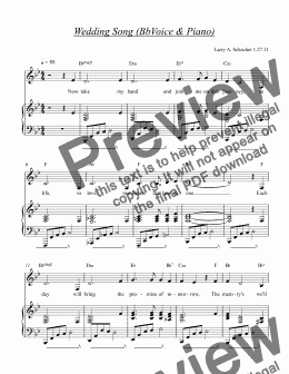page one of Wedding Song (BbVoice & Piano)