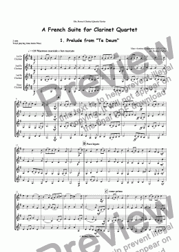 page one of A French Suite for Clarinet Quartet
