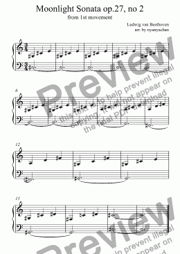 page one of Moonlight Sonata op.27, no 2