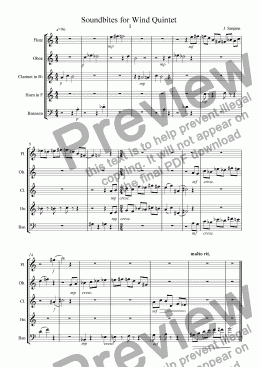 page one of Sound Bites for Wind Quintet