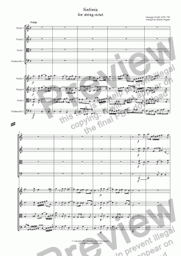 page one of Torelli - SINFONIA - for string octet