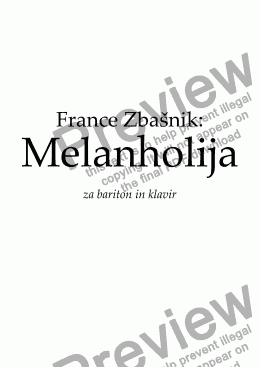 page one of Melanholija