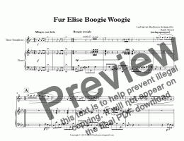 page one of Für Elise Boogie Woogie for Bb Tenor Saxophone & Piano (Keith Terrett Jazz for Wind Series)