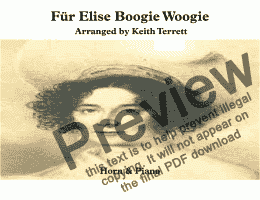 page one of  Für Elise Boogie Woogie for French Horn & Piano (Keith Terrett Jazz for Brass Series)