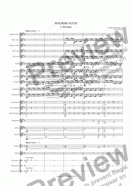 page one of Grieg: Holberg Suite (Brass Band)
