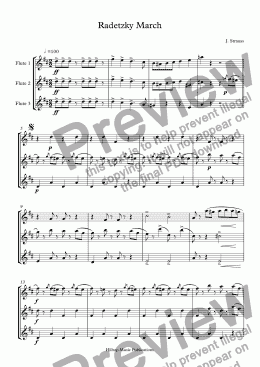 page one of Radetzky March for Flute Trio