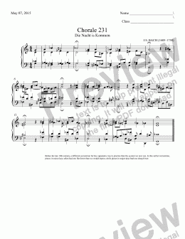 page one of Chorale 231