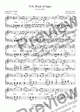 page one of Rock of Ages - Easy Piano 51A