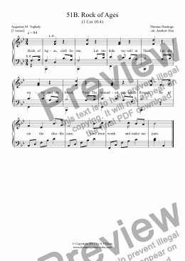 page one of Rock of Ages - Easy Piano 51B