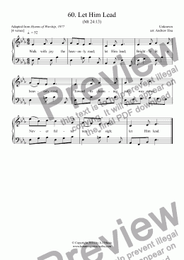 page one of Let Him Lead - Easy Piano 60