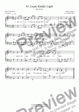 page one of Lead, Kindly Light - Easy Piano 61