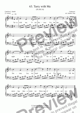page one of Tarry with Me - Easy Piano 63