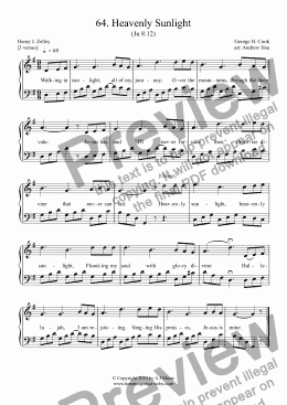 page one of Heavenly Sunlight - Easy Piano 64