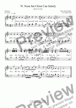 page one of None but Christ Can Satisfy - Easy Piano 70
