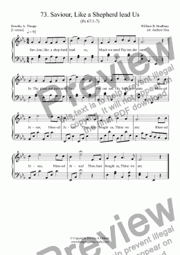 page one of Saviour, Like a Shepherd lead Us - Easy Piano 73