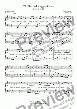page one of The Old Rugged Cross - Easy Piano 77