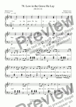 page one of Low in the Grave He Lay - Easy Piano 78
