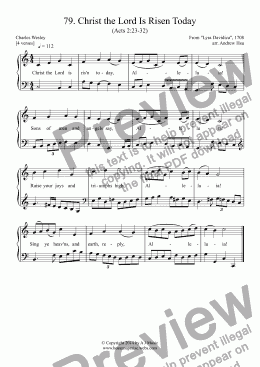 page one of Christ the Lord Is Risen Today - Easy Piano 79