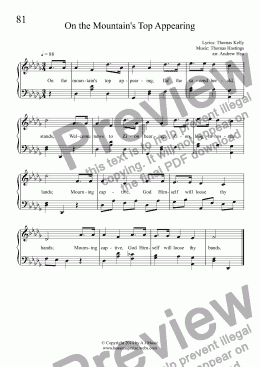 page one of On the Mountain’s Top Appearing - Easy Piano 81B