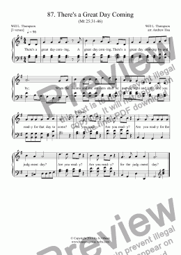 page one of There's a Great Day Coming - Easy Piano 87