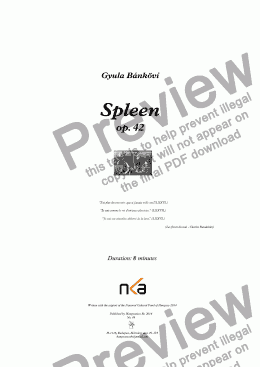 page one of Spleen op. 42