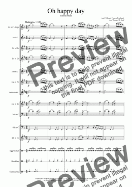 page one of Oh happy day -School Band