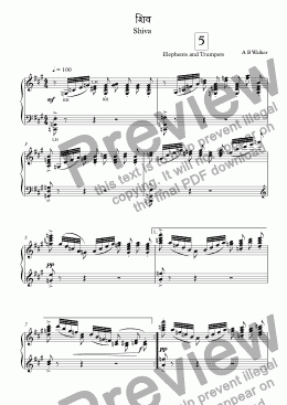 page one of शिव Shiva Piano Suite No 2 part 5