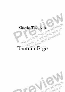 page one of Tantum Ergo