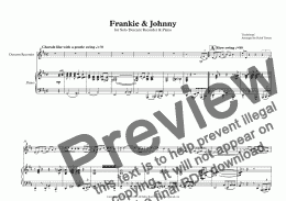 page one of Frankie & Johnny for Descant Recorder & Piano