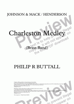 page one of Charleston Medley (Brass Band)