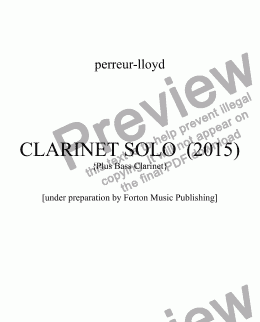 page one of SOLO  CLARINET 2015