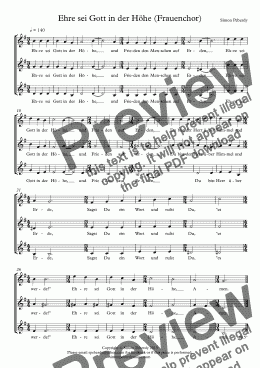 page one of Gloria (Ehre sei Gott in der Höhe) for SAA choir