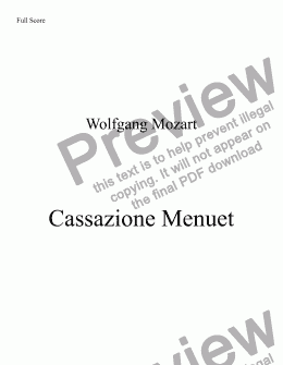 page one of Cassazione Menuet