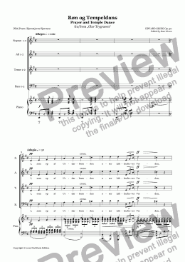 page one of Grieg: Bøn og Tempeldans/ Prayer and Temple Dance (Mixed Choir and Piano) Full version