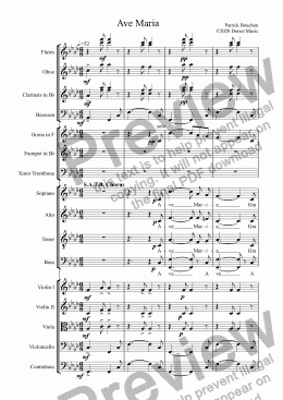 page one of Ave Maria for S.A.T.B. Choir and Orchestra (Bouchon)