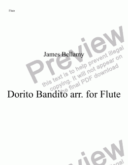 page one of Dorito Bandito arr. for Flute