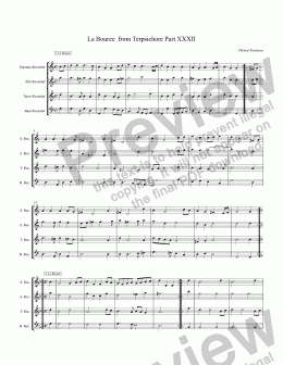 page one of Terpsichore Part XXXII La Bouree 